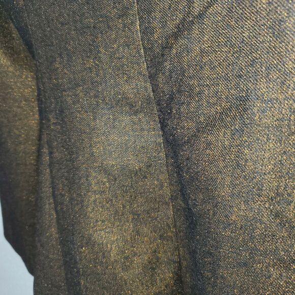 Parallel Blazer Jacket sz 6 Women's Suit‎ Brown Gold One Button Work Office Top - Picture 7 of 8